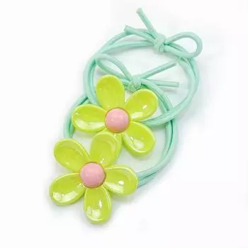 2/5PCS Cute Girls Flower Long Elastic Hair Band For Kids Exquisite Braid Ponytail Holder Rubber Teis Fashion Hair Accessories