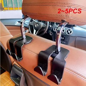 2~5PCS Universal Car Seat Back Hook Multi-functional Auto Car Seat Headrest Hanger Hook Phone Holder Car Organizer For Bag Purse