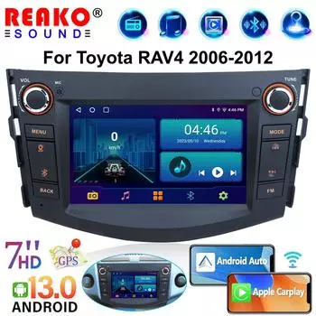 2+64G Android 13 автомобильная стереосистема для Toyota RAV4 2006-2012 7-дюймовый сенсорный экран радио с Carplay Android Auto GPS Mirror Link для Android/iOS WiFi 4-core 2+64 carplay