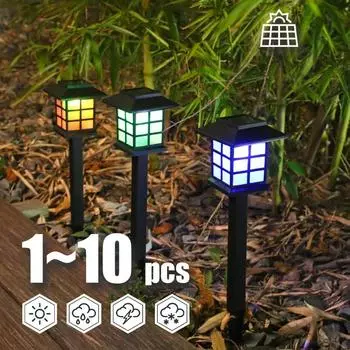 2/6/8/10 шт. светодиодные солнечные светильники для дорожек, водонепроницаемые уличные солнечные светильники для газонов, декора сада, двора, патио, освещение дорожек, винтажные 2Pcs белый