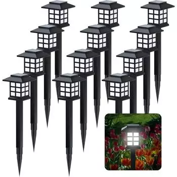 2/6/8 шт. светодиодных солнечных светильников для дорожек, водонепроницаемые уличные солнечные лампы для освещения сада/ландшафта/двора/патио/подъездной дороги/дорожки white light 2pcs