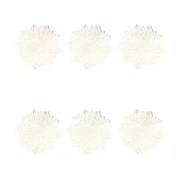 2/6 Pieces Flower Hollow Placemat Lightweight PVC Heat Insulation Pad Anti-scalding Table Mat Portable Dining Mats