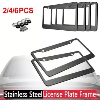 2-6 шт. 12 дюймов x 6 дюймов Крышка номерного знака автомобиля из нержавеющей стали Автомобильные аксессуары Крышка автомобильной рамы для номерных знаков США и Канады