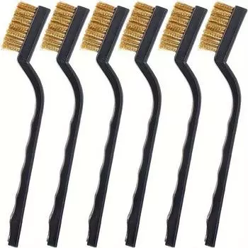 2/6 шт. 7-дюймовая маленькая зубная щетка Мини-щетка для чистки кухни Щетка для удаления ржавчины Промышленная щетка Проволочная щетка из нержавеющей стали Щетка для чистки стола для плиты 2pcs серебряный