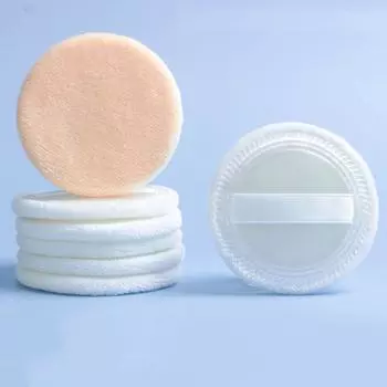 2/6 шт. атласный бархатный косметический пуховкой мягкий рассыпчатый пуховкой флокированный макияж пуховкой инструмент для макияжа beige-2Pcs box