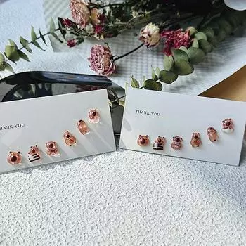 2/6 шт. серьги-гвоздики с изображением капибары, мини-гвоздики, милые серьги, модные универсальные серьги для женщин, ювелирные аксессуары A2