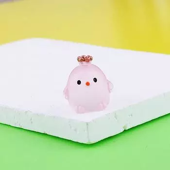 2/6 шт. светящиеся мини-фигурки цыплят, корона, цыплята, ландшафтный орнамент 2pcs розовый