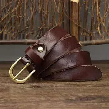 2.6 см женские ремни из натуральной кожи высокого качества из натуральной кожи для женщин, фирменный ремень с латунной пряжкой, ковбойский женский пояс 95cm коричневый