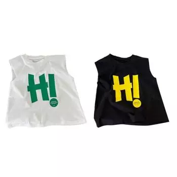 2-7 лет Дети Простой Буквы Жилет Без Рукавов Топ 100