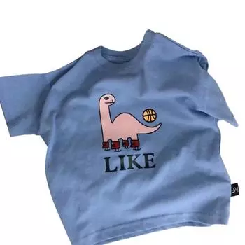 2-7 Years Kids Cute Dinosaur Printed T-shirt Kids Short Sleeve 130