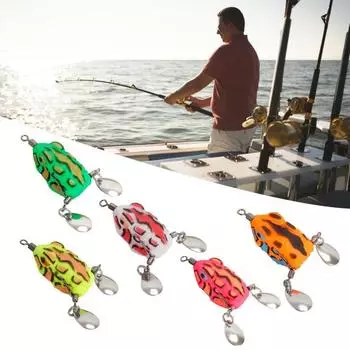 2.7CM/3.2G Мини Мягкая Лягушка Приманка с Беспроволочным Крючком Спиннер Лезвие ПВХ Искусственный жёлтый