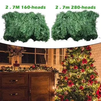 2.7M Christmas Garland For Home Decor Party Wall Door Decor Christmas Tree Ornament For Stair Fireplace Xmas Decoration