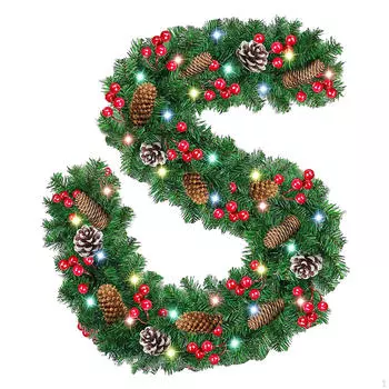 2.7M рождественские гирлянды с подсветкой, гибкие украшения для елки