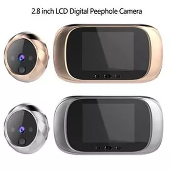 2,8-дюймовый цветной ЖК-экран, цифровой 90-градусный дверной глазок, дверной звонок, электронный глазок, камера просмотра золотой