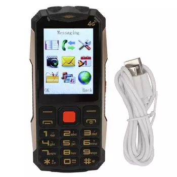 2,8-дюймовый HD-экран для пожилых людей, мобильный телефон 2G, две SIM-карты, двойной режим ожидания, 4800 мАч, динамики, мобильный телефон для пожилых людей оранжевый