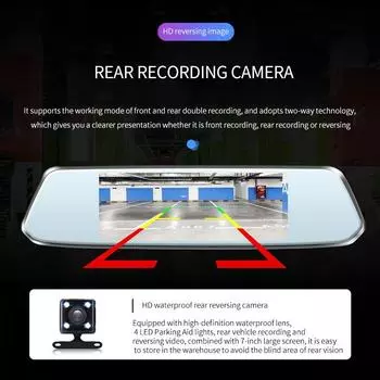2,8-дюймовый однообъективный передний/4,0-дюймовый двухобъективный передний и задний видеорегистратор с зеркалом заднего вида no SD card