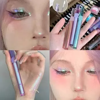 2.8 г Тени для век с блестящим эффектом, мягкая текстура, сверкающий макияж для глаз, стойкий, шелковистый шелкопряд, жидкие тени для век с мелкими блестками, женская поставка A