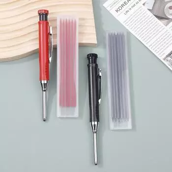 2,8 мм твердый плотницкий механический карандаш с точилкой для деревообработки строительство длинный наконечник плотницкий карандаш канцелярские принадлежности красный