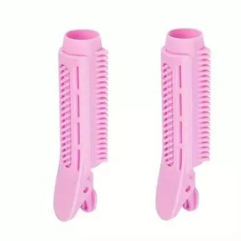 2/8 шт. Пушистые объемные зажимы для корней волос - Самозакрепляющийся инструмент для укладки волос для мгновенной челки и DIY бигуди для женщин 2pcs розовый