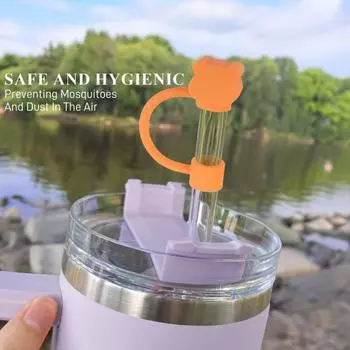 2/8 шт. силиконовых крышек для стаканов объемом 40 унций, многоразовые крышки в форме медведя, защитные чехлы для крышек от пыли для дома, общежития, ресторана