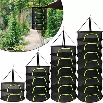 2-8 слоев сушильной сетки для трав, рыбы, подвесной корзины, складной сушильной полки, сумки для сушки трав, овощей, цветов, бутонов, растений, органайзера 4 layers