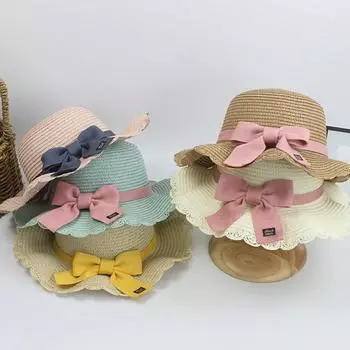 2-8 Years Kids Sun Hat Girls Summer New Straw Bag Cap Set Baby Travel Sun Protection Beach Hats Sun Fisherman Hat for Child
