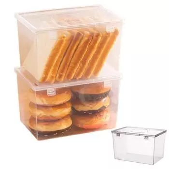 2.8L Прозрачная Хлебница Герметичная Уплотнитель Большое Отверстие Пищевой Материал Толстый Хлебный Контейнер Главная