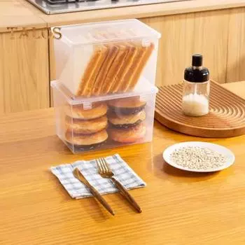 2.8L Прозрачная коробка для хлеба с герметичным уплотнением, большое отверстие, пищевой материал, толстый контейнер для хлеба, домашняя кухня, кейс для хранения хлебобулочных изделий для фруктов чистый