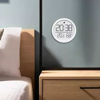 2,9-дюймовые цифровые прикроватные часы бесшумные не тикающие с функцией измерения температуры для использования в спальне белый