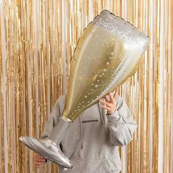 2 алюминиевых шара с шампанским, украшения на день рождения и свадьбу, пивные бокалы, винные бутылки, высокие бокалы, украшения на пивной фестиваль 2pcs Champagne balloons