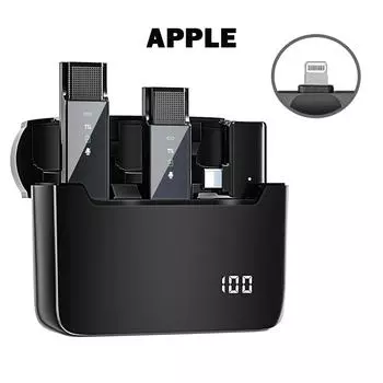 2 беспроводных петличных микрофона для iPhone iPad Android, 2.4G профессиональные беспроводные петличные микрофоны для записи интервью на YouTube в блоге TikTok