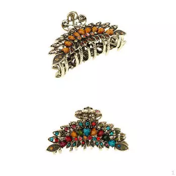 2 большие женские заколки/заколка для волос с кристаллами