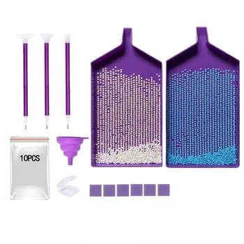 2 больших лотка для рисования алмазами плюс набор инструментов для рисования алмазами, лоток для хранения инструментов для рисования алмазами