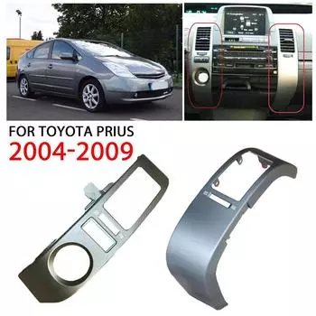 2 Buah A/C Dash Ventilasi Udara накладка на вентиляционное отверстие, замена накладки для Toyota Prius 2004-2009 Plastik Perak + 3 электрооборудования