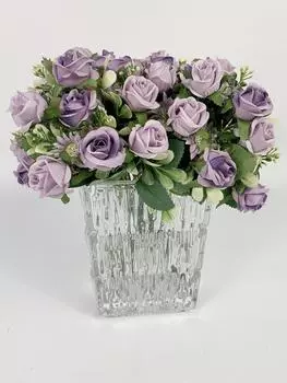 2 букета Цветочные букеты Искусственные цветы Букет хризантем Роза Зеленые листья для вазы Композиция Мини-роза Свадебный Декор для дома и офиса розовый