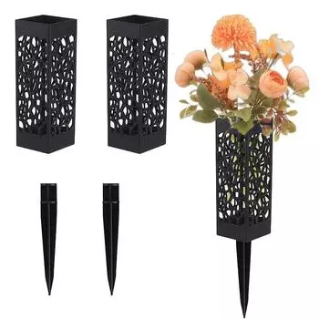 2 букета имитированных кладбищных цветов и 2 корзины с цветами для захоронений, оранжевая роза, гортензия, смешанная с букетами из искусственных цветов 2 flower baskets + 2 flowers