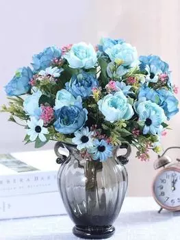 2 букета Искусственные цветы пиона 30 см Шелковый свадебный букет Искусственные цветы ромашки для свадьбы Декор для дома и вечеринки белый