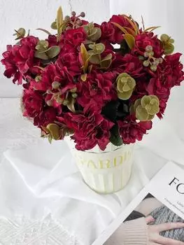 2 букета, искусственные цветы вишни, шелковые искусственные цветы для дома, свадебного стола, рождественские украшения, композиции оранжевый