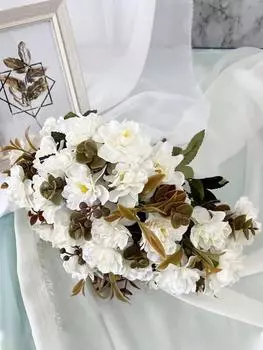 2 букета искусственных цветов вишни, шелковые искусственные цветы для свадьбы, домашнего стола, рождественские украшения оранжевый