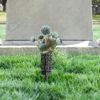 2 букета искусственных кладбищных цветов и 2 корзины с цветами для захоронения, голубая роза, гортензия, смешанная с букетами искусственных цветов 2 flower baskets +2 flowers