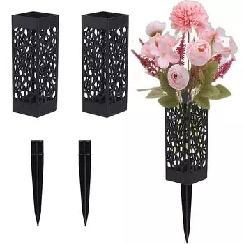 2 букета искусственных кладбищных цветов и 2 корзины с цветами для захоронения, светло-розовая роза, гортензия, смешанная с букетами искусственных цветов 2 flower baskets + 2 flowers