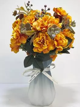 2 букета искусственных шелковых цветов вишневых цветов для украшения свадебного стола на Рождество оранжевый