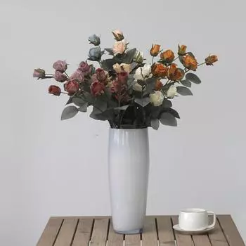 2 букета винтажных цветов 53 см искусственные розы цветы на длинном стебле искусственные шелковые розы для свадебного букета своими руками украшение стола для дома на открытом воздухе в помещении декор белый