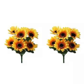 2 Bunches Household Office Hotel Indoor Outdoor Artificial Flower Bouquet Lifelike Simulation Flowers Bedroom