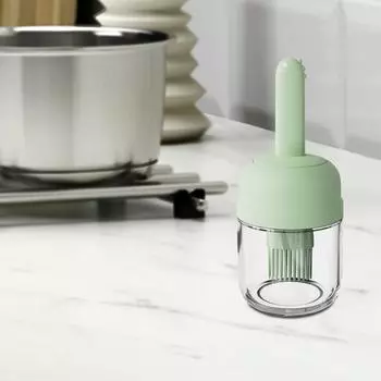 2 бутылки для оливкового масла с силиконовой кисточкой, стеклянная банка для масла, термостойкая, кисточки для смазывания соусом для салата, барбекю, домашней выпечки 2 Pcs