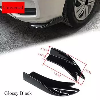 2 Car Rear Lip Wrap Angle Splitters Bumper Spoiler Canards w/ Screws Anti-crash