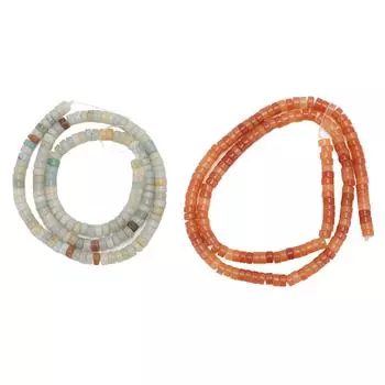 2 цепочки из каменных бусин, красная агатовая цепочка, амазонитовая цепочка, набор для изготовления ювелирных изделий для браслетов своими руками
