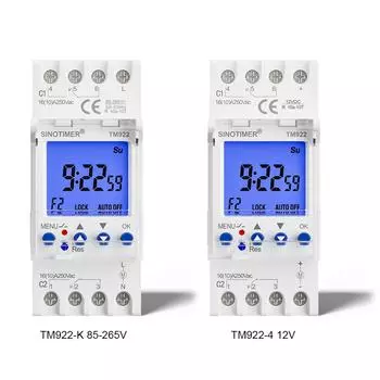 2 Channels Programmable 24Hours Time Clock Big LCD Display Time Switch with Two Relay Independent Outputs Digital Timer Switch