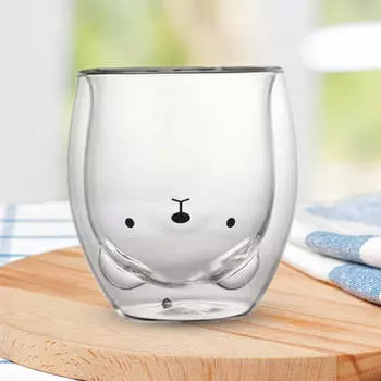 2 чашки для эспрессо с двойными стенками, американо со льдом, креативный чай, кофе, молоко на день рождения Bear