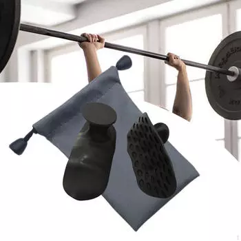 2 части перчаток Glout Palm с Gym Grip Forcener для становой тяги дома чёрный